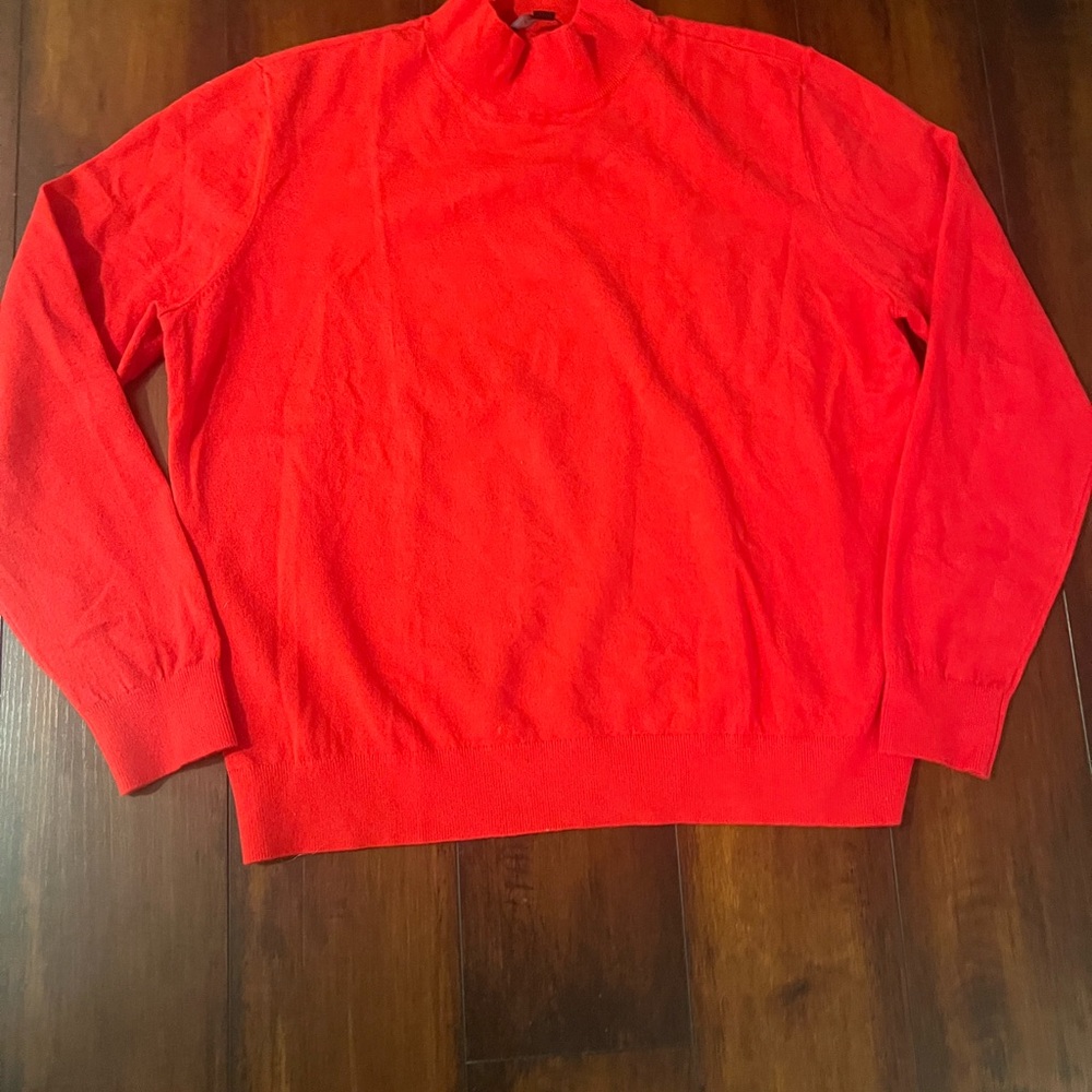 Red Mock Turtleneck Sweater